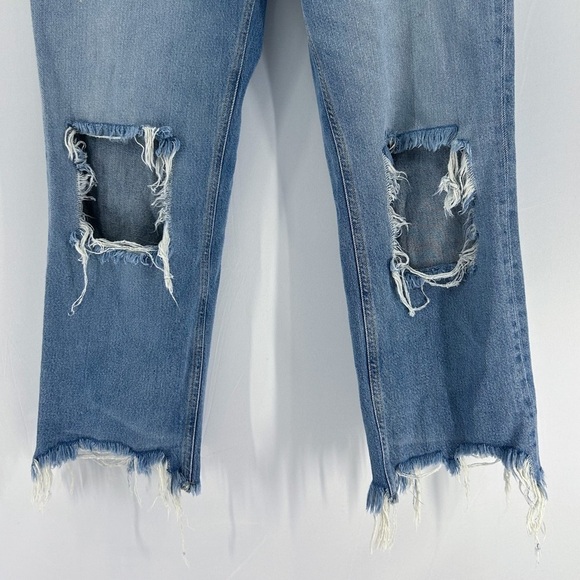 Free People Maggie Mid-Rise Straight Leg Relaxed Jeans Distressed Size 29 - Picture 7 of 9